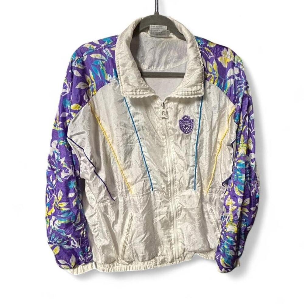 Medium relaxed retro vintage 80s Pierre Cardin bold colorful windbreaker jacket